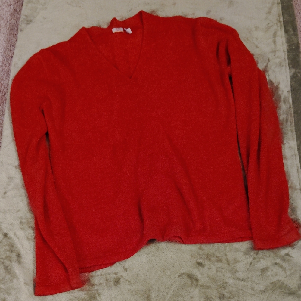 Woman's Red V-Neck Sweater
